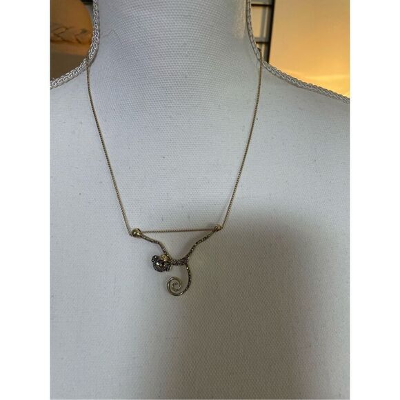 Betsey Johnson Welcome To The Jungle Gold Tone Monkey Pendant Necklace - Picture 7 of 7